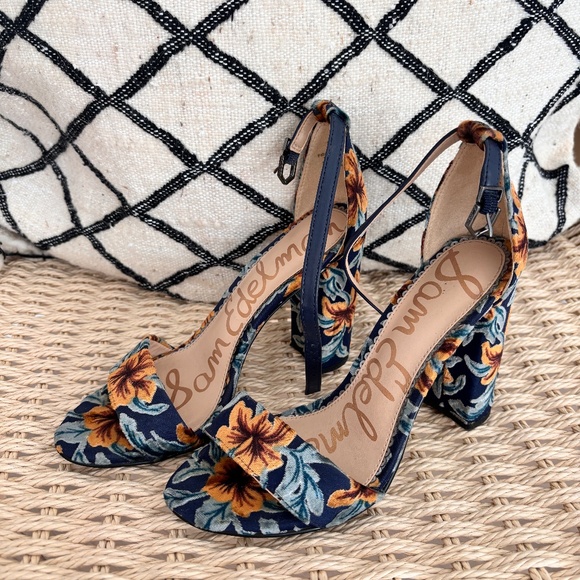 Sam Edelman Floral Heels - Picture 1 of 5